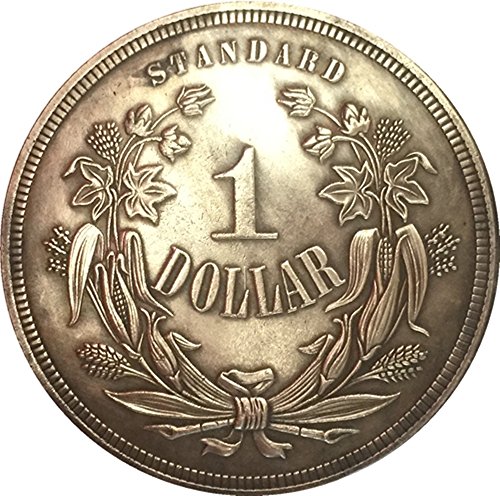 Bespoke Souvenirs Recuerdos a Medida RARA Antiguo Estados Unidos 1870 año de Libertad Gran Plata Color estándar Moneda de dólar