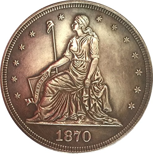 Bespoke Souvenirs Recuerdos a Medida RARA Antiguo Estados Unidos 1870 año de Libertad Gran Plata Color estándar Moneda de dólar