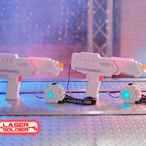 BEST DIRECT Laser Soldier Original Visto en TV Kit de 2 Pistola Láser para Interior y Exterior Pistolas de Juguete para Niños Infrarrojo Laser Tag