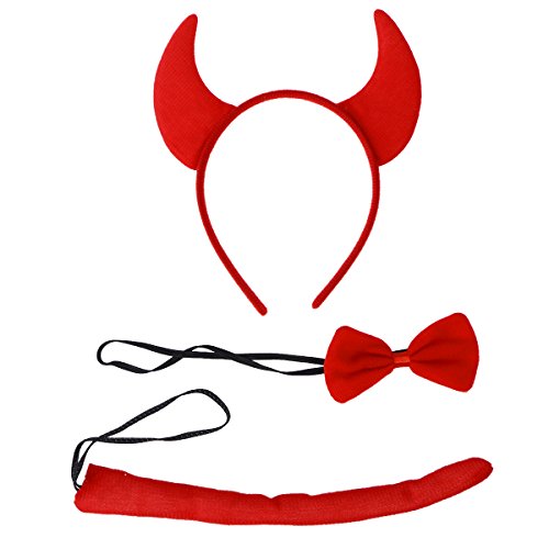 BESTOYARD Disfraz de Demonios para Niños Disfraz Vampiro Diadema Orejas de Diablo Traje de Costume para Fiesta 3 Piezas