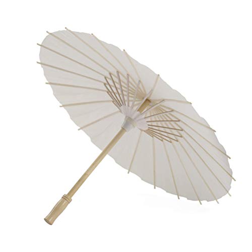 BESTOYARD Paraguas de Papel Blanco 2pcs Paraguas Decoración de Boda de Paraguas de Papel Chino (diámetro 40 cm)