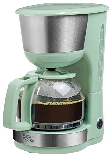 Bestron Cafetera con Placa Térmica, Royal Mint, Para Café de Filtro Molido, 10 Tazas, 1000 W, Verde menta