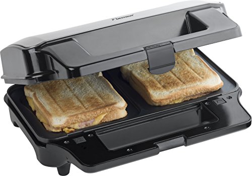 Bestron Parrilla Sandwichera 3 en 1, Revestimiento Antiadherente, 900 W, Negro