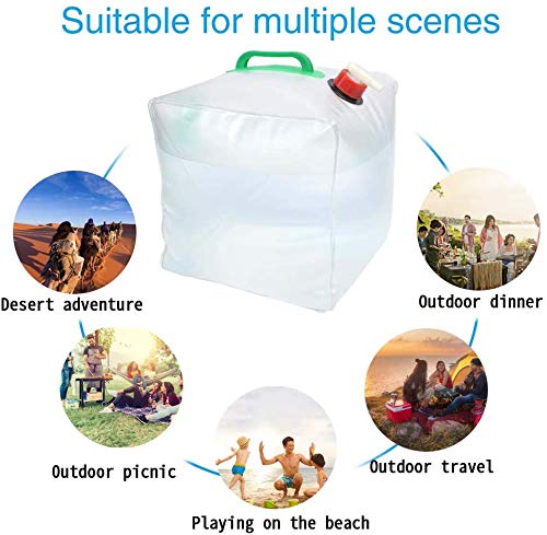 BESTZY Bidón de Agua Plegable Depósito de Agua Contenedores de Agua, Plegable y Flexible envases para Uso en Exteriores barbacoas acampadas Senderismo Escalada (10L+20L)