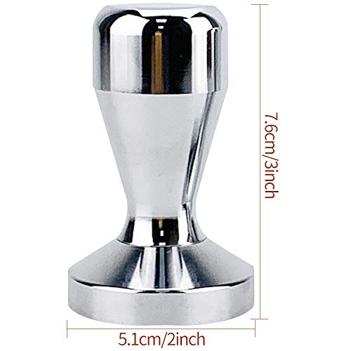 BEYAOBN Café Tamper,51mm Acero Inoxidable Prensador para Café Base Plana con Base de Silicona