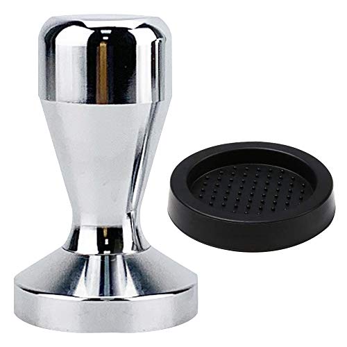 BEYAOBN Café Tamper,51mm Acero Inoxidable Prensador para Café Base Plana con Base de Silicona