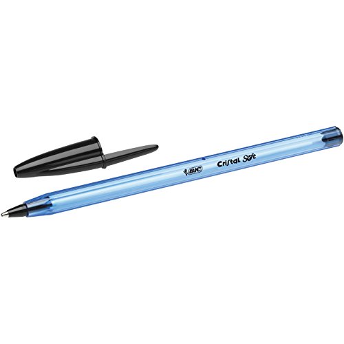 BIC Cristal Soft bolígrafos punta media (1,2 mm) - Negro, Blíster de 10 unidades