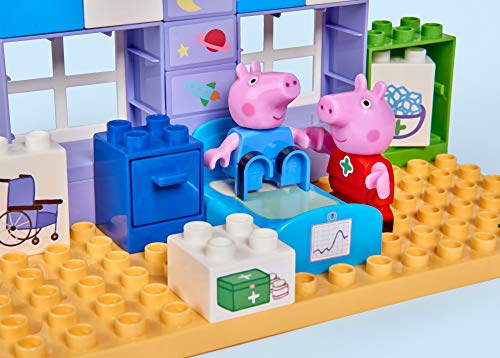 BIG-Bloxx Peppa Pig - Maletín médico de Peppa 's Medical Care Case Set Construction Set, Bloxx Compuesto por Peppa Pig y George y maletín médico, 32 Piezas, para niños a Partir de 18 Meses