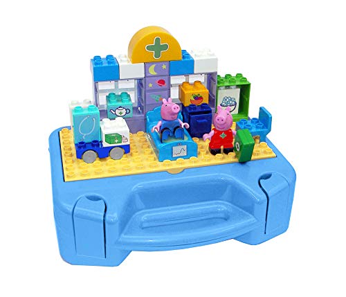 BIG-Bloxx Peppa Pig - Maletín médico de Peppa 's Medical Care Case Set Construction Set, Bloxx Compuesto por Peppa Pig y George y maletín médico, 32 Piezas, para niños a Partir de 18 Meses