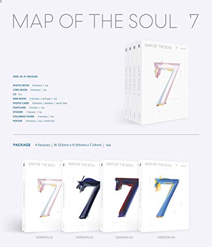 BIGHIT BTS Bangtan Boys – Map of The Soul – Juego de 7 álbumes + Folded + fotocards Extra