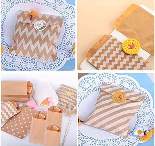 Biluer 100PCS Mini Bolsitas Papel Kraft Bolsas de Regalo Bolsas de Papel Bolsas de Dulces,Ideal para Boda Dulces Bautizos Panuelo Regalo de Invitados Semillas Flores