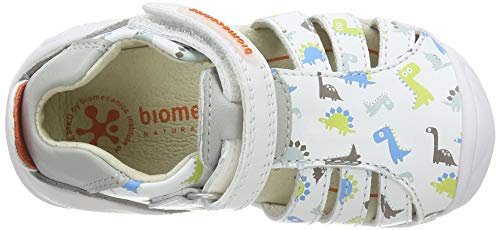 Biomecanics 202152, Sandalias para Bebés, Blanco (Blanco Y Dinos (Sauvage Y Estampado) Paprika), 24 EU