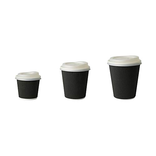 BIOZOYG 25 Taza cartón Kraft Corrugado para Espresso I Taza de Bebida orgánica desechable compostables 300ml/12oz