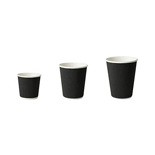 BIOZOYG 25 Taza cartón Kraft Corrugado para Espresso I Taza de Bebida orgánica desechable compostables 300ml/12oz