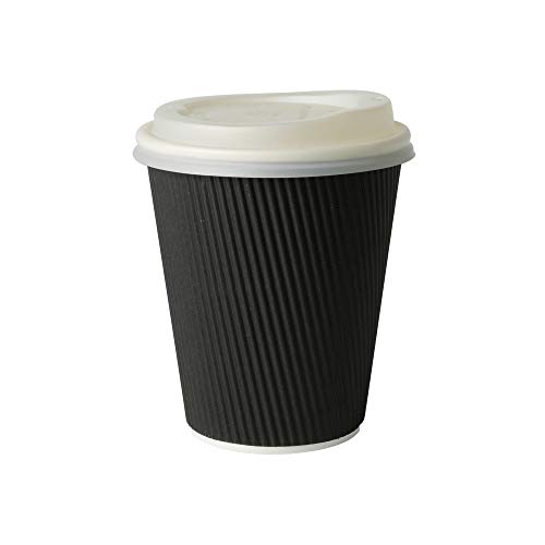 BIOZOYG 25 Taza cartón Kraft Corrugado para Espresso I Taza de Bebida orgánica desechable compostables 300ml/12oz