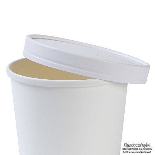 BIOZOYG Tapa desechable orgánica para Tazas de 200ml, 300ml I Tapa desechable compostables con Revestimiento Interior de PLA y Agujeros para Vapor I 25 Tapas Biodegradable de cartón Blanco para Taza