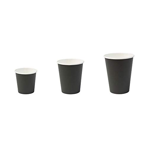 BIOZOYG Vaso Hecho de cartón orgánico I vajillas Desechables Vaso de Beber Taza Hecho de Papel Taza compostable y Vaso Biodegradable Negra, no Impresa 50 Unidades 200 ml 8 oz