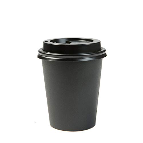 BIOZOYG Vaso Hecho de cartón orgánico I vajillas Desechables Vaso de Beber Taza Hecho de Papel Taza compostable y Vaso Biodegradable Negra, no Impresa 50 Unidades 200 ml 8 oz