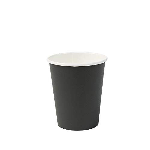 BIOZOYG Vaso Hecho de cartón orgánico I vajillas Desechables Vaso de Beber Taza Hecho de Papel Taza compostable y Vaso Biodegradable Negra, no Impresa 50 Unidades 200 ml 8 oz