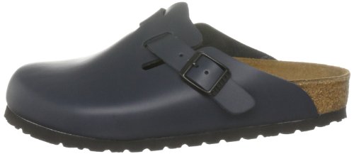 Birkenstock Boston 60101, Zuecos De Piel Natural Unisex Adulto, Azul, 41 EU