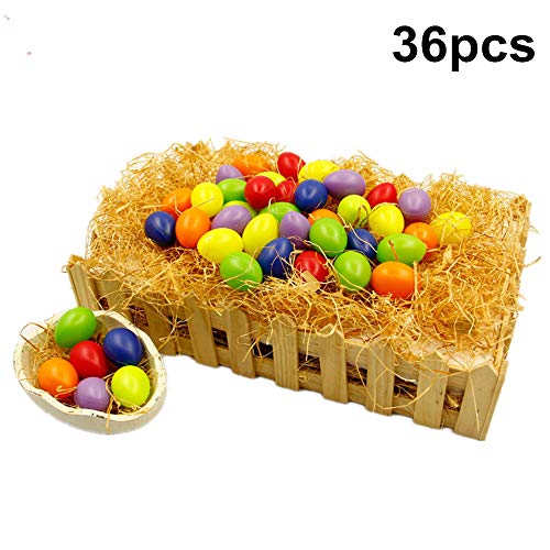 BJ-SHOP Huevo de Pascua,Huevos Rellenos el Plastico 36piezas 3cm Jumbo Huevos de Pascua Juguetes Favores de Partido Caza Sorpresa de Huevo de Pascua