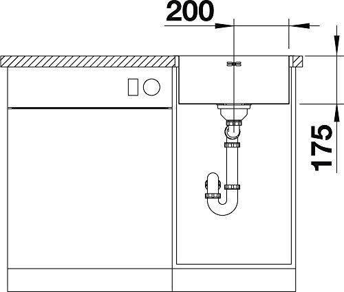 BLANCO SUPRA 400-IF/A – Fregadero de Acero Inoxidable para Armarios Bajos de 45 cm de Ancho – Con Borde Plano IF y Repisa para Grifo – 523357