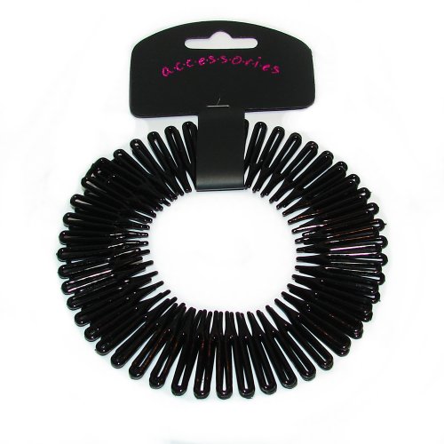 Bling Online Flexi Zig Zag Hair Combs. 12cm. Black by Bling Online