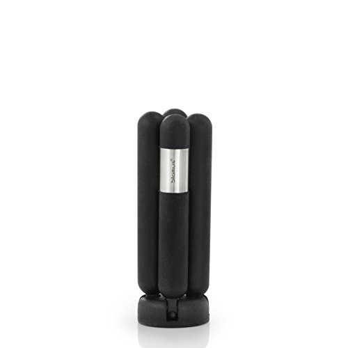 Blomus Salvamanteles Knik, Plegable, Acero Inoxidable Mate/Plástico/Silicona, Negro, 68732