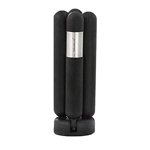 Blomus Salvamanteles Knik, Plegable, Acero Inoxidable Mate/Plástico/Silicona, Negro, 68732