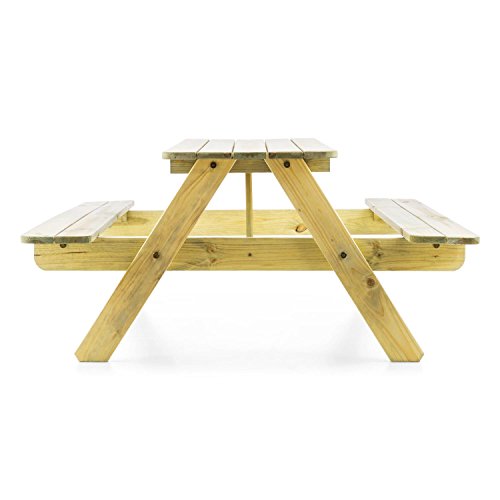 Blumfeldt Picknickerchen Mesa de Picnic para niños (Mesa de Juegos con Asientos, Resistente a Intemperie, Madera de Pino)