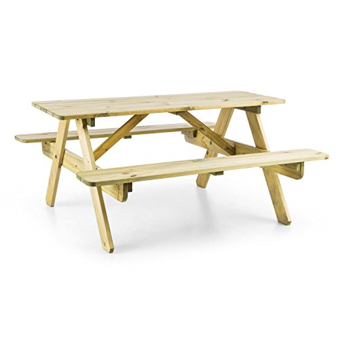 Blumfeldt Picknickerchen Mesa de Picnic para niños (Mesa de Juegos con Asientos, Resistente a Intemperie, Madera de Pino)