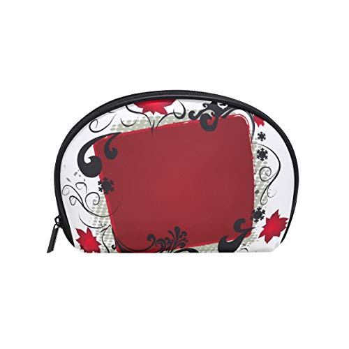 Bolsa de maquillaje de tela cruzada, forma de concha pequeña, bolsa de aseo, almacenamiento de viaje para mujeres con forma de remolino