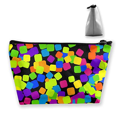 Bolsa organizadora multicolor-bokeh-purpurina para mujer, bolsa de viaje, capacidad de almacenamiento con cremallera (trapezoidal)