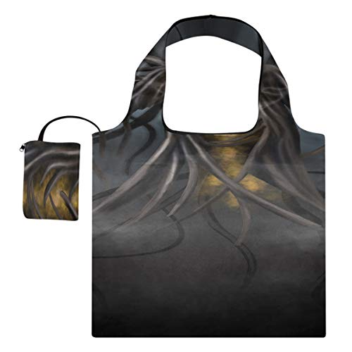 Bolsa reutilizable para comestibles A Grim Reaper Spirit, con capucha, tipo malvado, personaje, bandolera para adolescentes, bandolera para adolescentes, poliéster, bolsas de compras reutilizables, l