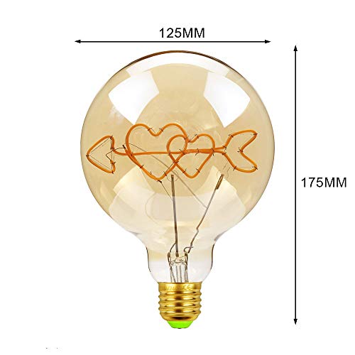 Bombillas LED Bombilla Vintage Alfabeto Love Home Lámpara de mesa Bombilla 4W Regulable 220 / 240V E27 Bombilla decorativa con brillo cálido (Cupid Arrow)