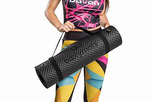 Bootymats - Colchoneta Fitness Multifunción para Todo Tipo de Entrenamiento: Fitness, Pilates, Abdominales, Estiramientos. Medidas: 160 x 60 cm. Grosor: 9 mm. Negra