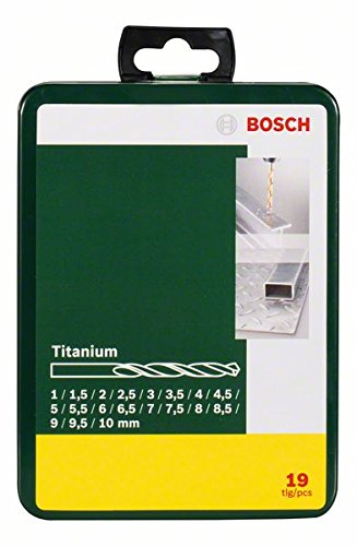 Bosch 2607019437 - Set con 19 brocas para metal, recubrimiento de titanio