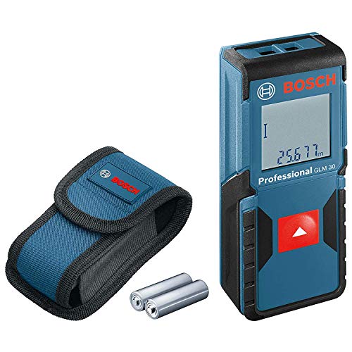 Bosch Professional Medidor láser de distancia GLM 30 (uso con un solo botón, máx. distancia: 30 m, 2 pilas de 1,5 V, funda)