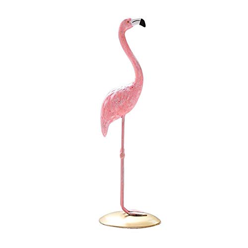 BovoYa - Figura decorativa de flamenco, diseño de rosa, resina, decoración de escritorio, decoración de fiesta, boda, decoración de mesita de noche, salón, metal, Rosa-3