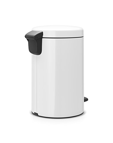 Brabantia NewIcon Cubo de Basura con Pedal, Acero Inoxidable, Blanco, 12 l