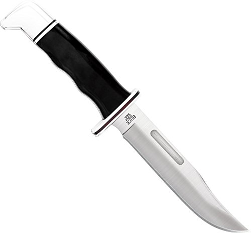 Buck BU119 Cuchillo de caza, hoja de acero, funda de cuero