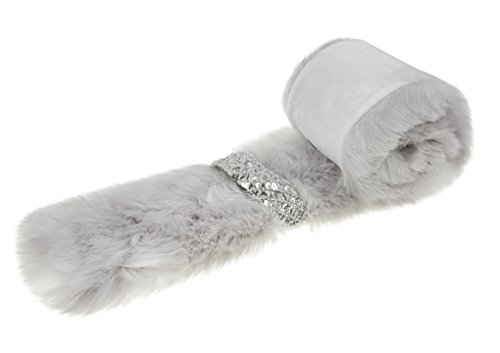 Bufanda pelo sintético Ultra – cálido cache-col de peluche chal grueso con los purpurina Claire cache-cou Mujer Aimable para otoño Hive regalo idèle para Navidad, azul claro