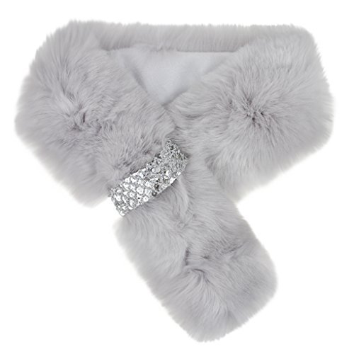 Bufanda pelo sintético Ultra – cálido cache-col de peluche chal grueso con los purpurina Claire cache-cou Mujer Aimable para otoño Hive regalo idèle para Navidad, azul claro