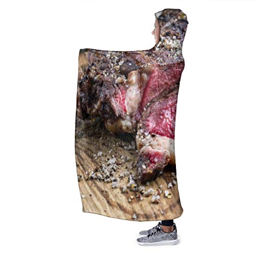 Buffalo Brown American Barbecue Dry Aged Wagyu Tomahawk Steak Board Comida Bebida Carne de res Red Angus Australian Bbq 50x40 inch Manta de tiro cálido Fleece de franela ultra suave Todas las estacion