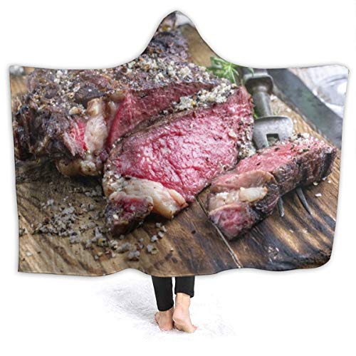 Buffalo Brown American Barbecue Dry Aged Wagyu Tomahawk Steak Board Comida Bebida Carne de res Red Angus Australian Bbq 50x40 inch Manta de tiro cálido Fleece de franela ultra suave Todas las estacion