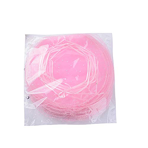 BUONDAC 100Pcs Bolsas Bolsitas Saquitos Organza Boda Diámetro 26cm para Joyas Regalo Recuerdo Arroz Confeti Detalles Invitados Boda Navidad Fiesta Bautizo con Cintas Rosa