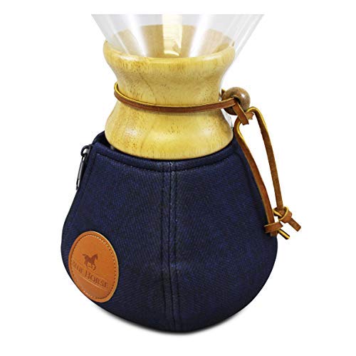 Caballo azul acogedor para cafetera Chemex 10 Cup Wood Collar azul