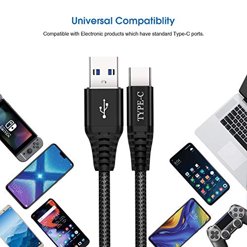 Cable USB Tipo C 1M 2M,3A Cable Cargador de Nylon,Carga Rápida,Para Samsung Galaxy A51 A71 A50 A40 A70 A20E A80 A90 5G,S20 Plus Ultra S10 S10E S8 S9,Note 10/10+ 8 9,A21 A31 A41 A81 A91,Lumia 950/950XL