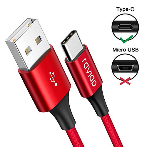 Cable USB Tipo C RAVIAD [3Pack 0.3M 1M 2M] Cargador Tipo C Carga Rápida y Sincronización Cable USB C para Galaxy S10/S9/S8/Note 10/Note 9, Huawei P30/P20/Mate 20, Xiaomi Redmi Note 7