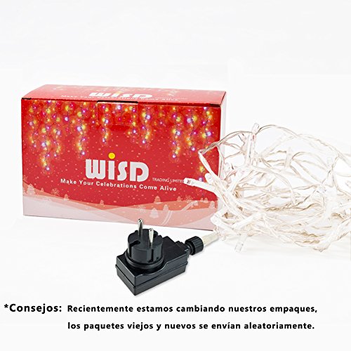 Cadena de Luces WISD 13M 200 LED Guirnalda de Luz Impermeable con 8 Modos y Función de Memoria, Luces de Navidad de Dos Colores, Navidad Fiestas Boda Jardín Dormitorio (Rosado + Blanco)